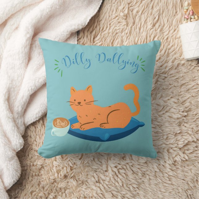  Lazy Orange Cat Throw Pillow (Blanket)