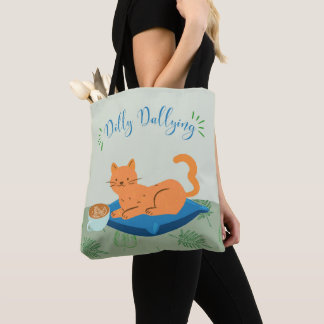 Lazy Orange Cat Tote Bag