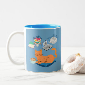 Lazy Orange Cat Two-Tone Coffee Mug