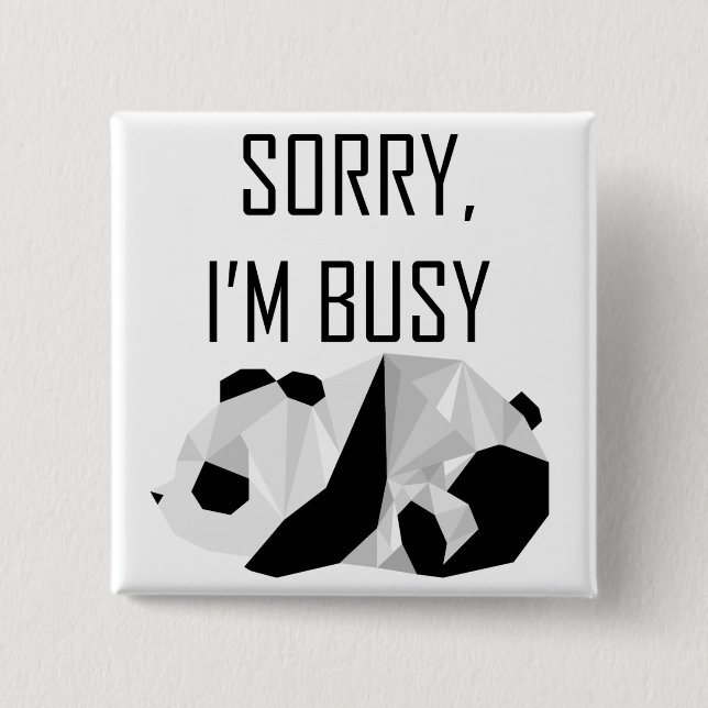 Lazy Panda Badge Pinback Button (Front)