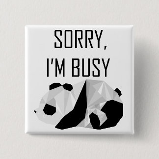Lazy Panda Badge Pinback Button