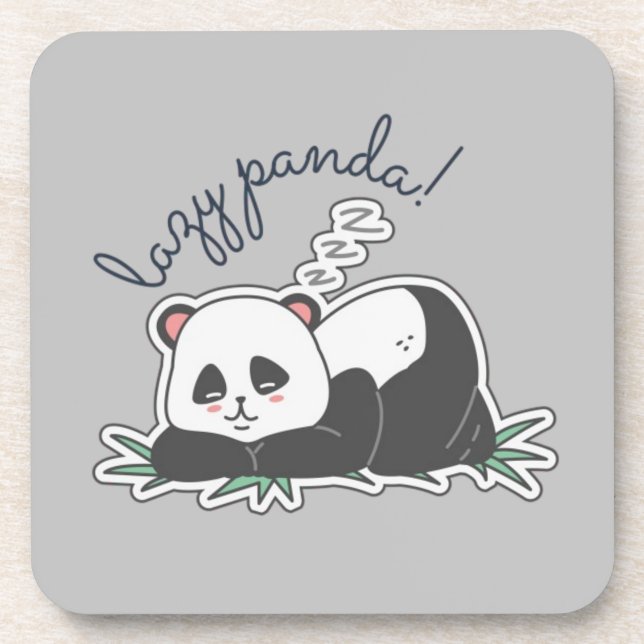 Lazy Panda Beverage Coaster (Front)