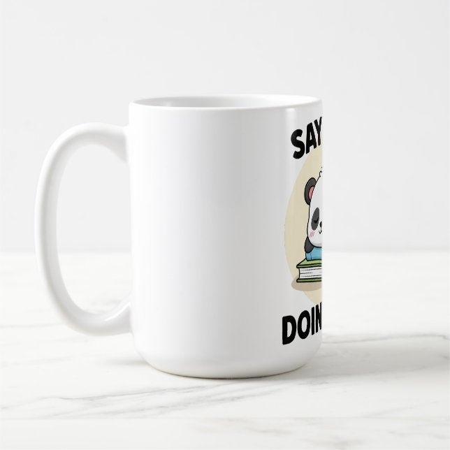 Lazy Panda Cartoon Sleeping with Funny Quote Coffee Mug (Left)