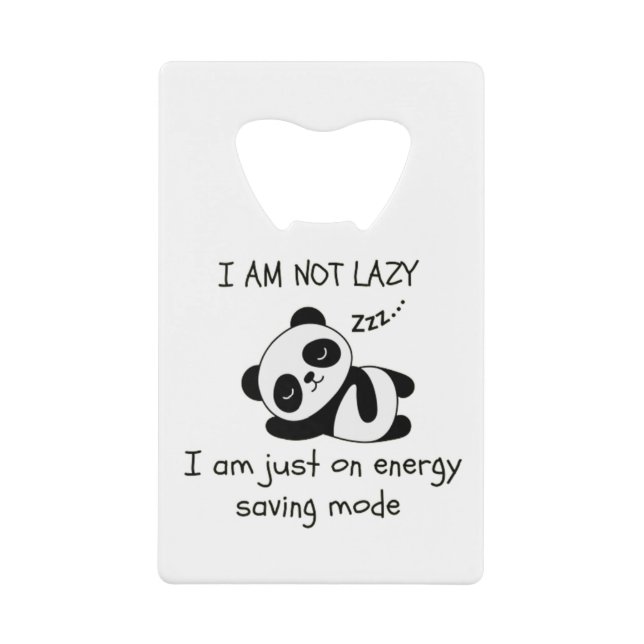 lazy panda funny credit card bottle opener (Front)