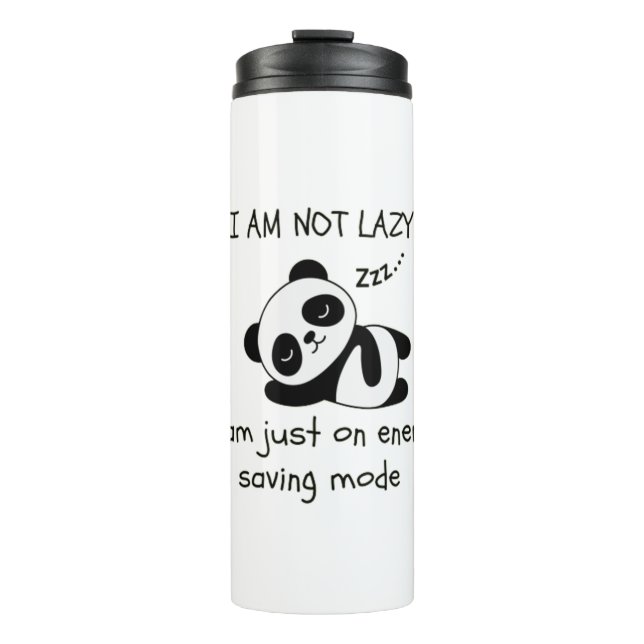 lazy panda funny thermal tumbler (Front)