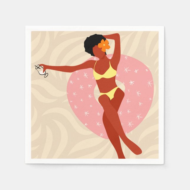 Lazy Pool Day Napkins (Front)