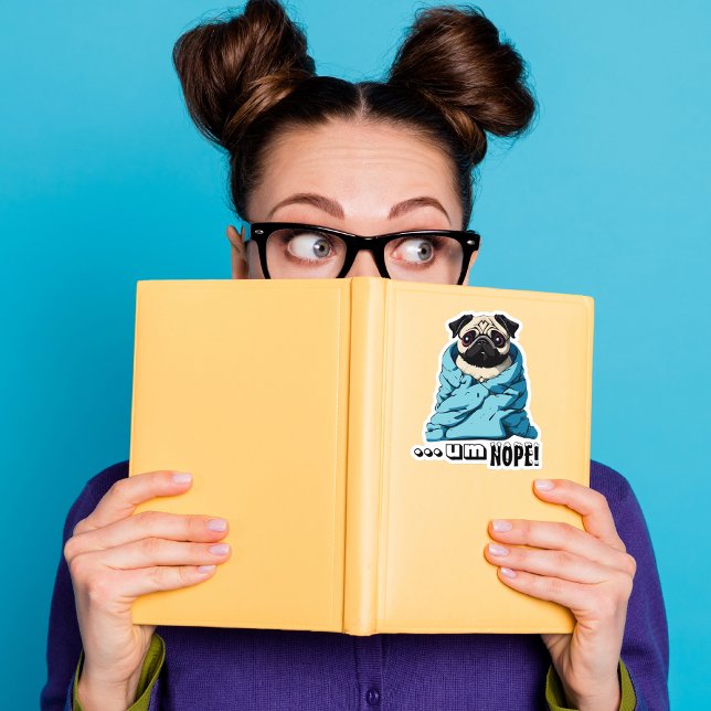 Lazy Pug Cuddled Up In a Blanket Sticker (Creator Uploaded)