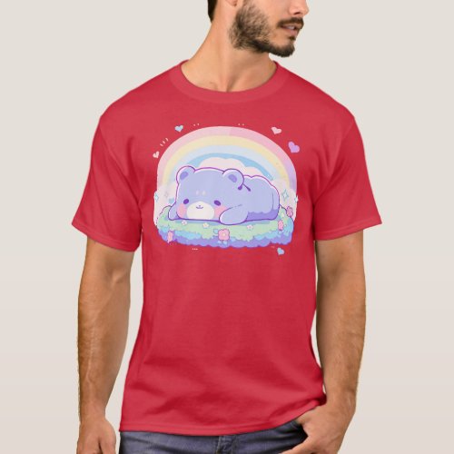 Lazy Rainbow Kawaii Baby Bear Cuddles T_Shirt