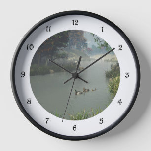 Lazy River Round Clock