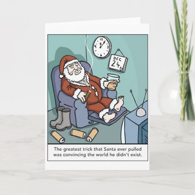 Lazy Santa Greeting Card (Front)