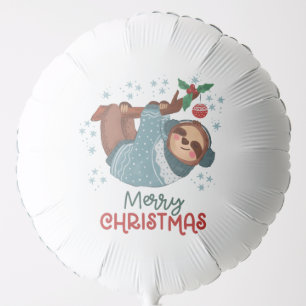 Lazy Sloth Christmas  Balloon