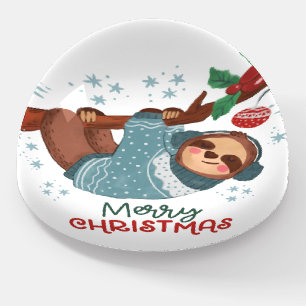 Lazy Sloth Christmas Paperweight