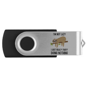 Lazy Sloth Doing Nothing Flash Drive