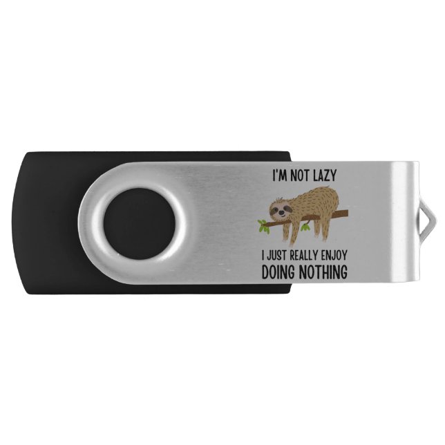 Lazy Sloth Doing Nothing Flash Drive (Front)