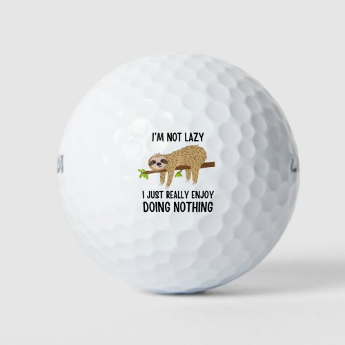 Lazy Sloth Doing Nothing Golf Balls