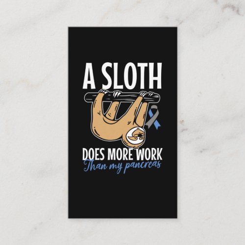 Lazy Sloth Funny Pancreas T1D Diabetes Business Card