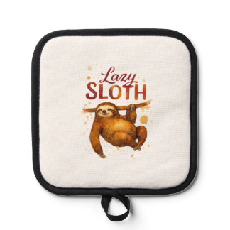 Lazy Sloth in Alcohol Ink Classic T-Shirt Pot Holder