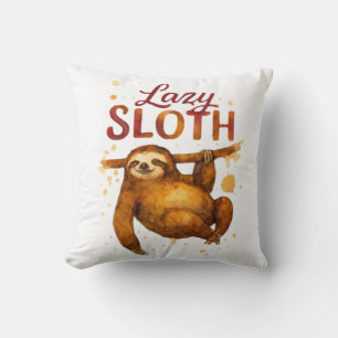 Lazy Sloth in Alcohol Ink Classic T-Shirt Throw Pillow