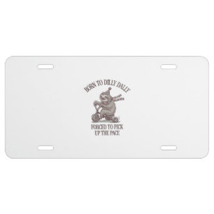 Lazy Sloth Retro Bike Cartoon License Plate
