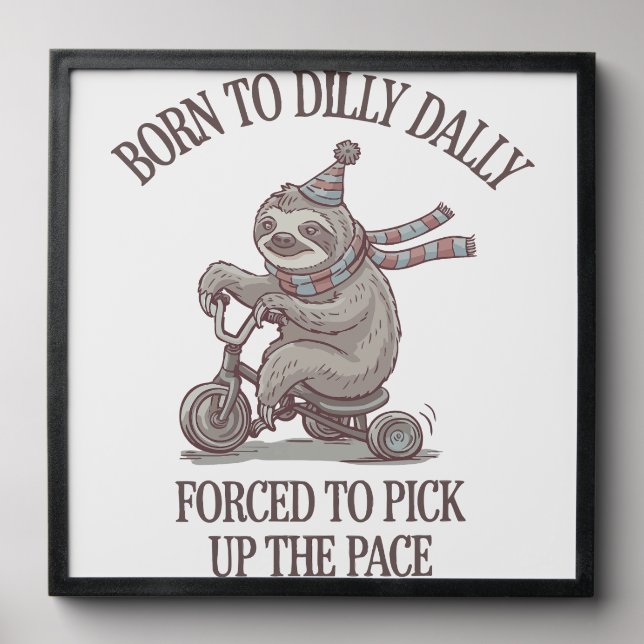 Lazy Sloth Retro Bike Cartoon Peel And Stick Photo Tile (Front Set)