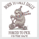 Lazy Sloth Retro Bike Cartoon Wall Decal