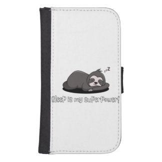 Lazy Sloth  – Sleep Is My Superpower Funny Quote Galaxy S4 Wallet Case