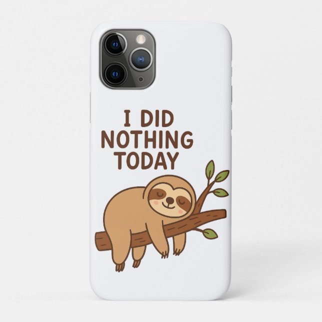 Lazy Sloth Sticker – "I Did Nothing Today" Cartoon Case-Mate iPhone Case (Back)