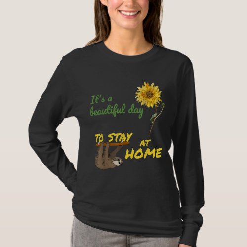 Lazy Sloth Sunflower Powernap Stay Home Coffee T_Shirt