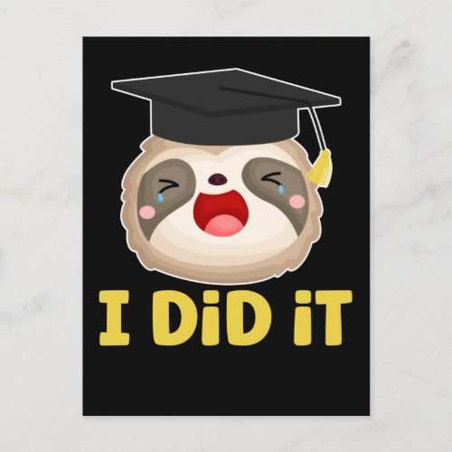 Lazy Student Graduate Sloth Graduation Postcard