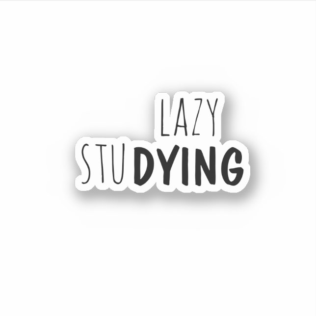 Lazy Studying, trendy aesthetic  Sticker (Front)