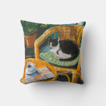 Lazy Sunday Morning | Cozy Cat & Coffee Painting