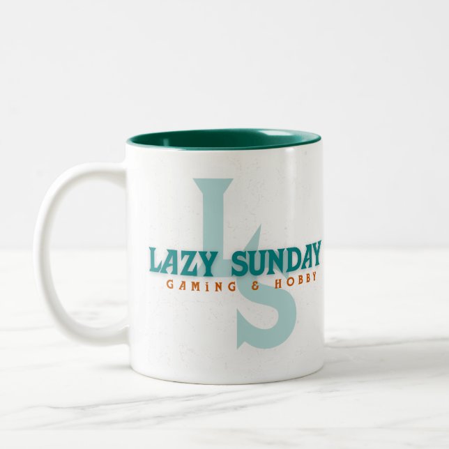 Lazy Sunday simple mug.  Two-Tone Coffee Mug (Left)