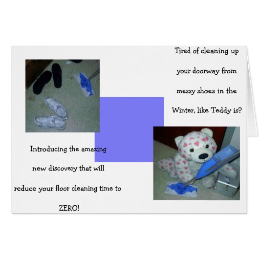 Lazy Teddy Bear Cleaning Cards (Front Horizontal)