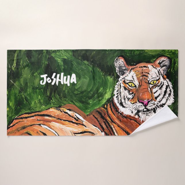 Lazy Tiger Personalized Bath Towel Set (Bath Towel)