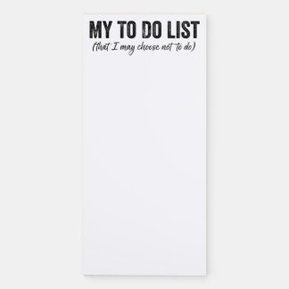 Lazy To Do List Magnetic Notepad