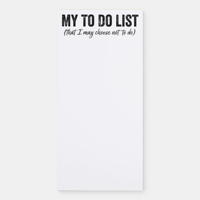 Lazy To Do List Magnetic Notepad (Front)