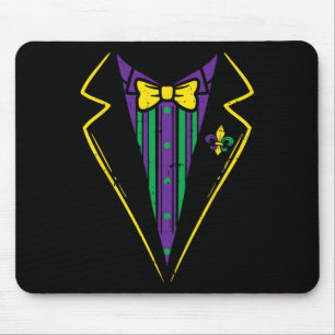 Lazy Tuxedo Costume Bow Tie Funny Mardi Gras Carni Mouse Pad