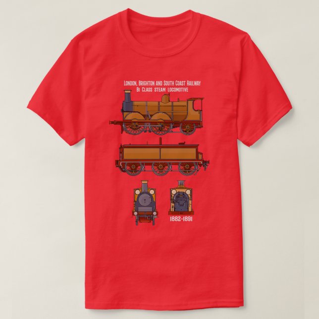 LB amp SCR B1 Class British Steam Train Locomotive T-Shirt (Design Front)