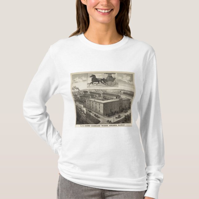 LB Johns' Carriage Works, Abilene, Kansas T-Shirt (Front)