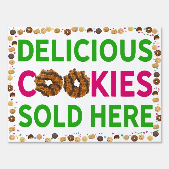 LBB Girl Scout Cookie Lawn Sign, Cookies sold here Sign (Front)