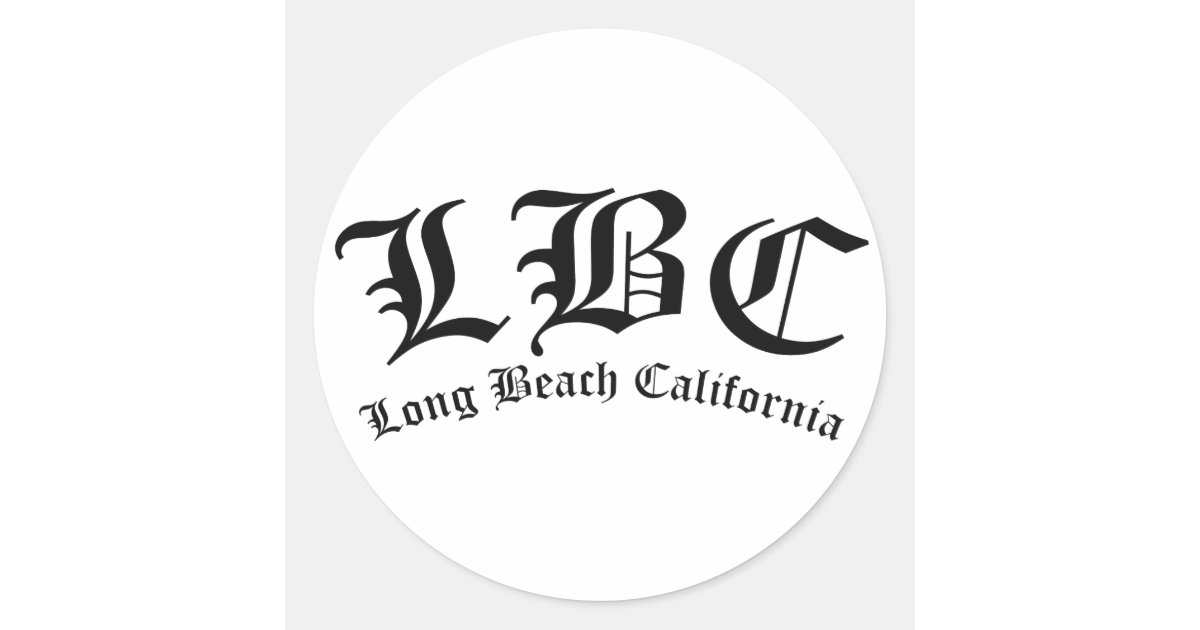 LBC Long Beach California Classic Round Sticker | Zazzle