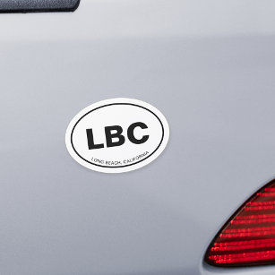 LBC Long Beach California Euro Oval Car Magnet