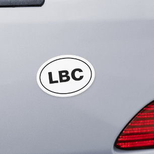 LBC Long Beach California Euro Oval Car Magnet