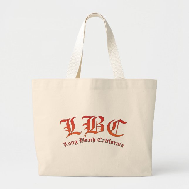 LBC - Long Beach California Large Tote Bag (Front)