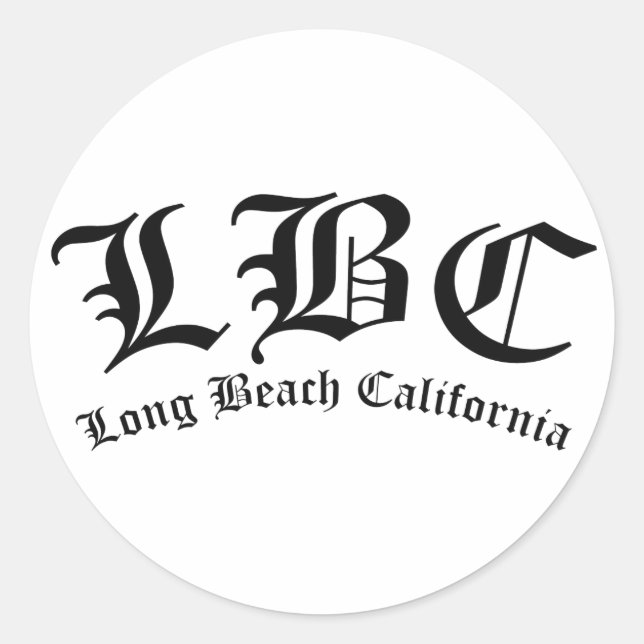 lbc, long beach, california, surf, beach, ocean, s classic round sticker (Front)
