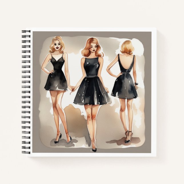 LBD Essence - Little Black Dress Fashion Diary Notebook (Front)