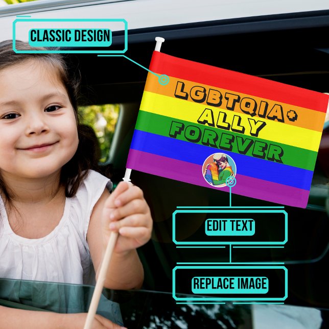 LBGT Ally Car Flag (Please enjoy our design and see the others in the collection.)