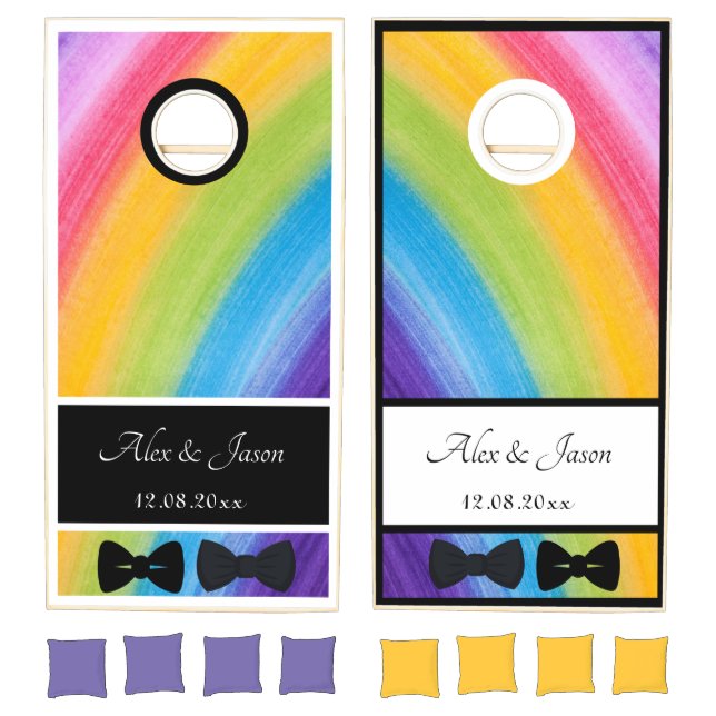 LBGT Wedding rainbow cornhole set (Set)