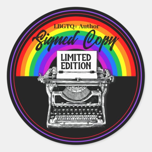 LBGTQ Author Signed Copy Typewriter  Classic Round Sticker