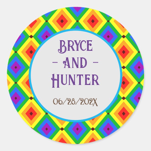 LBGTQA+ Rainbow pride Classic Round Sticker (Front)